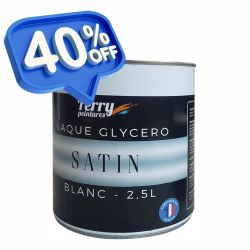 Laque satinée Glycéro BLANC - 2.5L